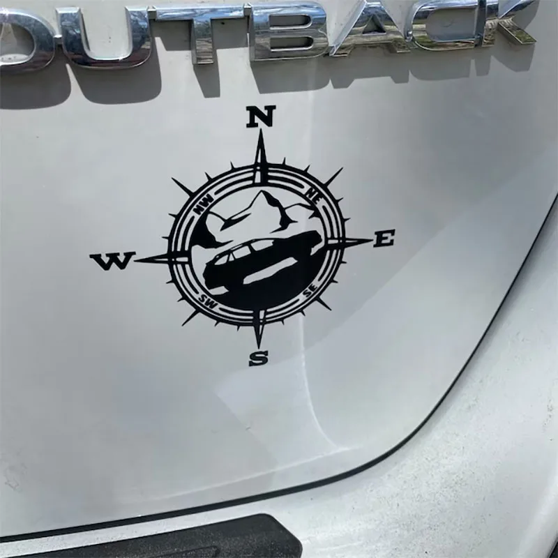 

Compass Car Sticker Outdoor Style Design Die Cut Vinyl Mountain Adventure Car Exterior Waterproof Trim for Window Bumper