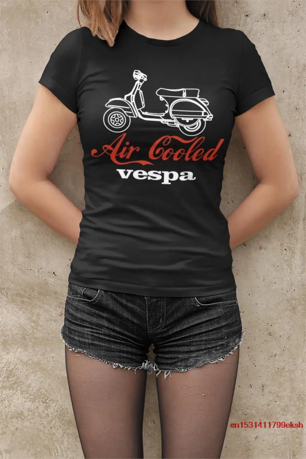 T-Shirt Vespa Scooter Jack Alpha Raffreddata Ad Aria