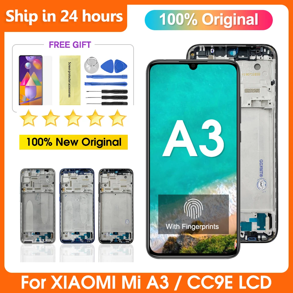 

AMOLED For Xiaomi Mi A3 CC9e LCD Display Touch Screen Digitizer Assembly Replacement For Xiaomi M1906F9SH M1906F9SI LCD Display