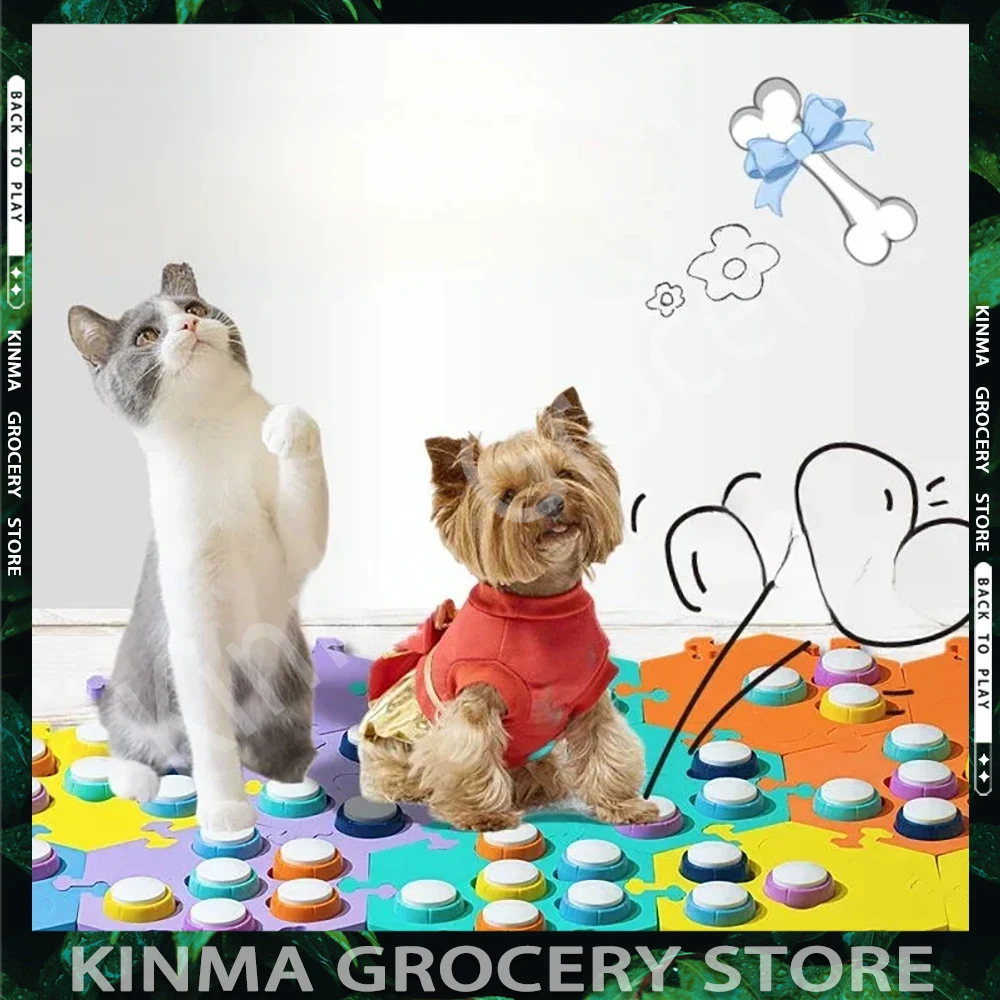 Pet communication button dog speech training recording bell button sound generator dog training tool training cat button sounder