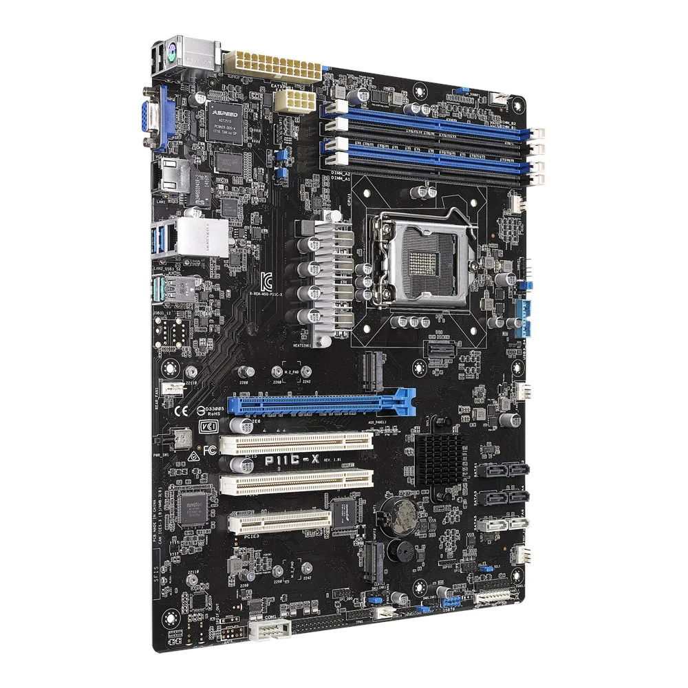 ASUS 서버 마더보드 C242 LGA 1151 DDR4 32GB VGA 지원 E-2100용 P11C-X