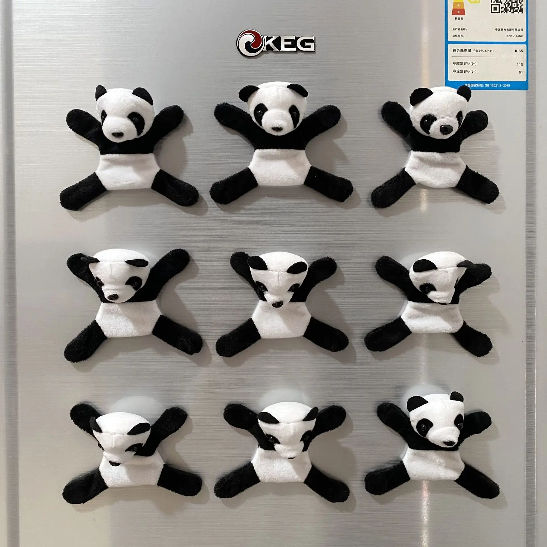 Cartoon Cute Magnetic Sticker Refridgerator Magnets Lesser Panda Magnetic Plush Toy Doll magnet fridge souvenir