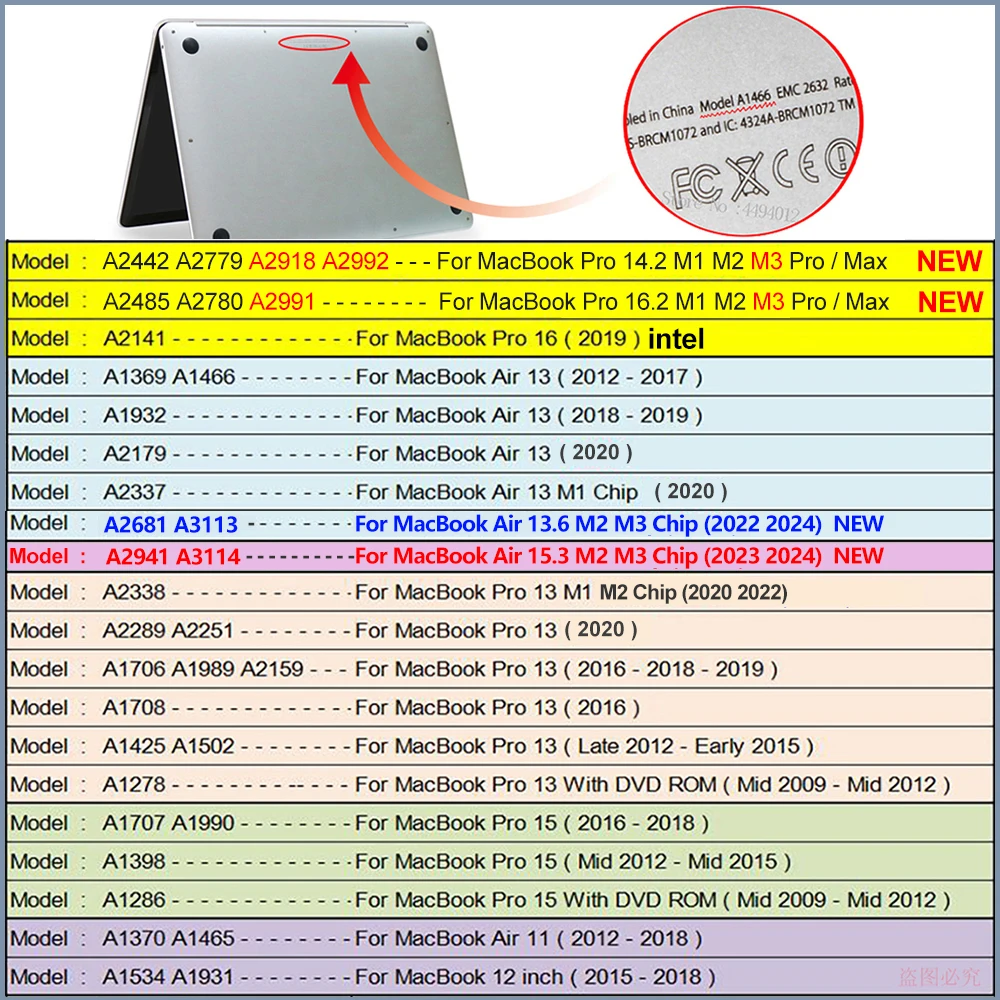 Laptop com Touch id para Macbook Capa para Mac Book Air m2 Case Pro 16 m3 m2 m1 Pro 14 15 13 12 A2681 A2337 A2179 Case de - Imagem 6