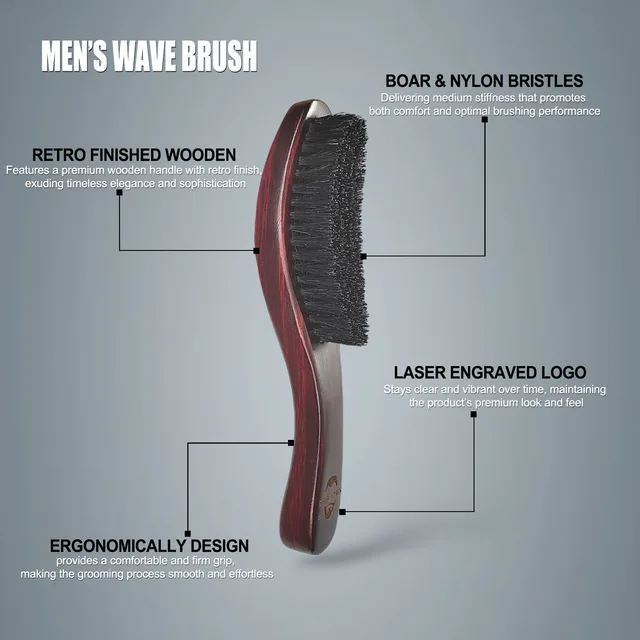 Gracemen 360 Wave Brush for Hair and Beard Care - Image 4