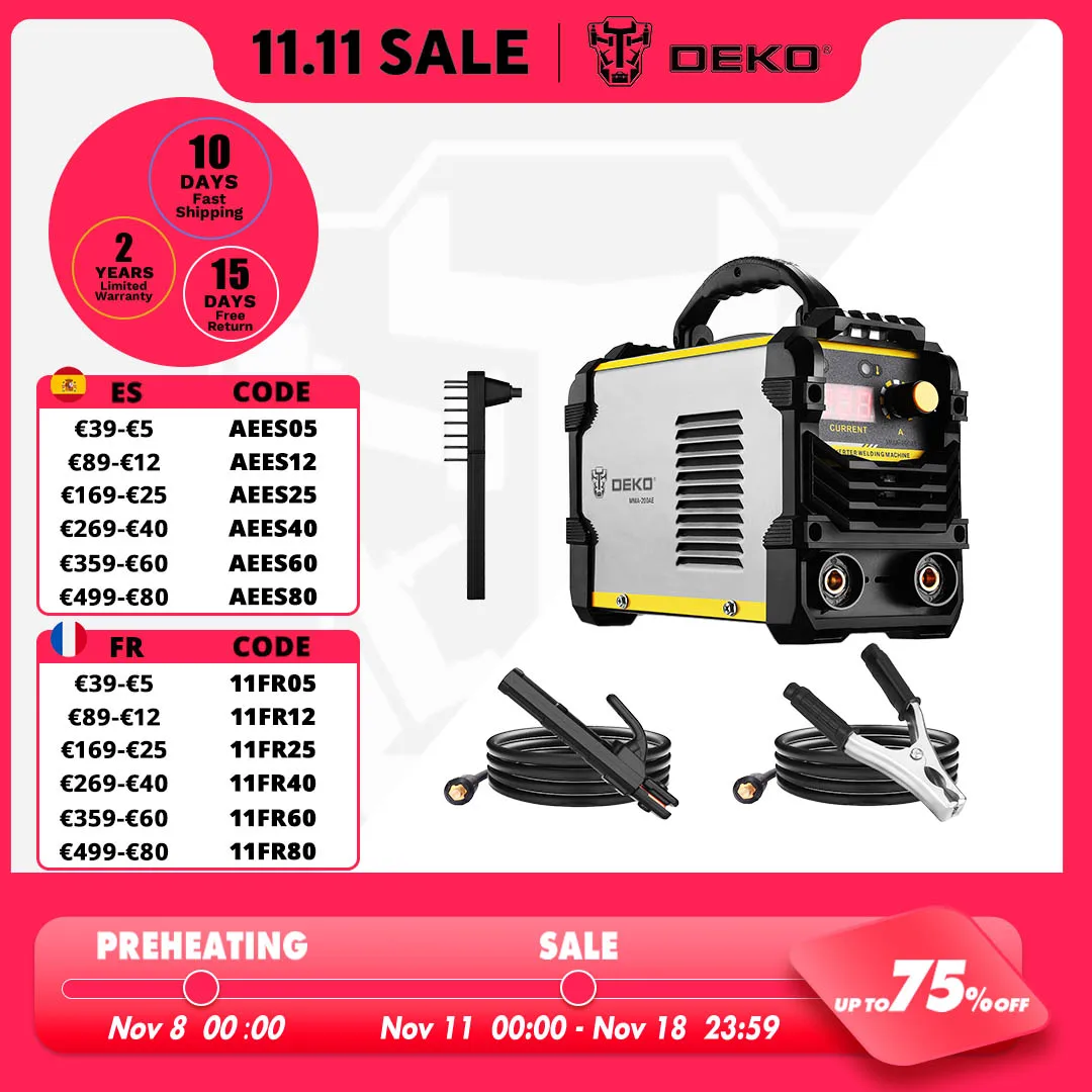DEKO MMA Series 4.1KVA Inverter Arc Electric Welding Machine 220V MMA Welder for DIY Welding Working and Electric Working portable welder electric welder mini welder