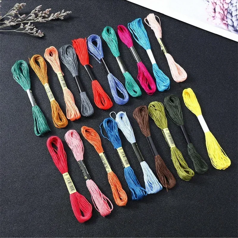 Thread Set, Embroidery Threads, Rainbow Cotton & Silk for Cross Stitch DIY