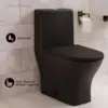 Sublime II One-Piece Round Toilet Dual-Flush 1.1/1.6 gpf in Matte Black Dual Flush Fully Glazed And Skirted Trapway 2