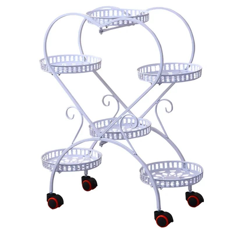 Deal Modern Simple Outdoor Plant Stand Creative Heart-Shaped Iron Balcony Flower Rack Floor Type Multi-Layer Living Room Shelf