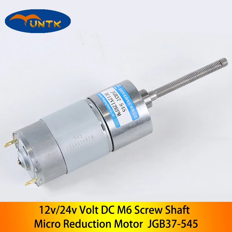12v/24v Dc Jgb37545 M6 Screw Shaft Reduction Motor Metal Gear