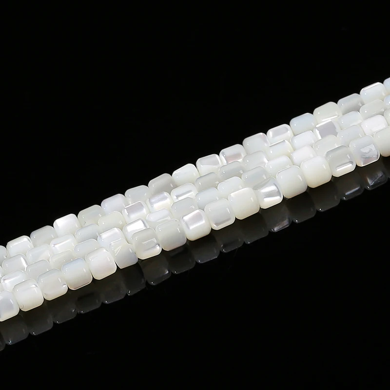 4*4mm 자연 화이트 쉘 비즈 쥬얼리에 대한 진주 원통형 모양 구슬의 어머니 Diy 목걸이 팔찌 액세서리 만들기