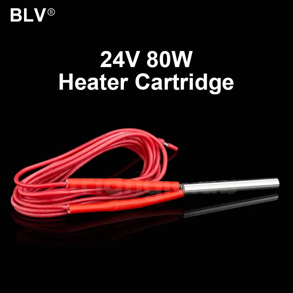 BLV&reg; Red Cartridge Heater Collection 12V 30W / 12V 40W / 24V 40W 24V 70W /12V 80W /24V 80W 100CM for Super Volcano Heat block