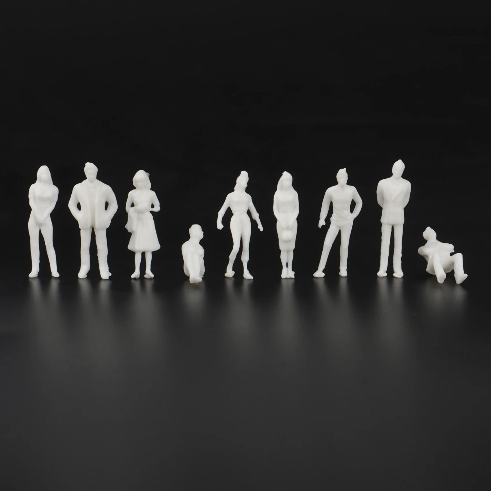 Architectural Model Human Scale HO Model Plastic Peoples White Figures 1:50 10 Pieces