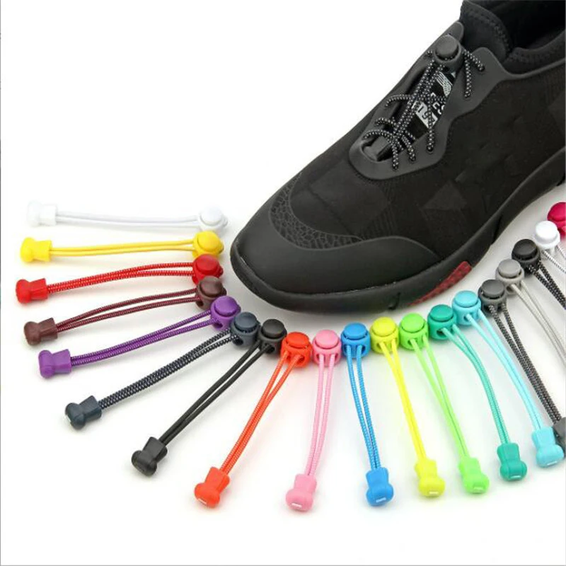 

Round Elastic Shoelaces Suitable For Various Shoe Accessories No Tie Shoelace Fixed Stretching Locking Lazy laces 1 Pair