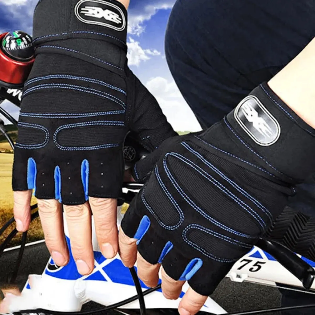Gym Gloves for Men Women Fitness Weight Lifting Wristband Gloves Body Building Training Sports Exercise Cycling Glove Shockproof 2