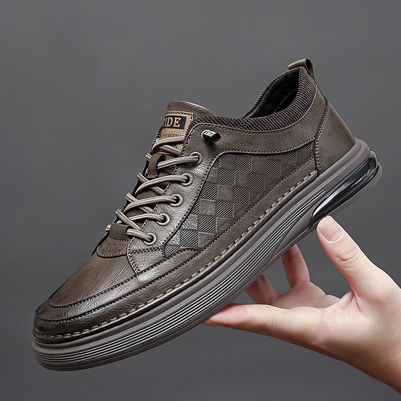 

2023 брендовая мужская повседневная обувь из натуральной кожи роскошные резиновые кроссовки Высококачественная Мужская Удобная деловая обувь спортивная обувь