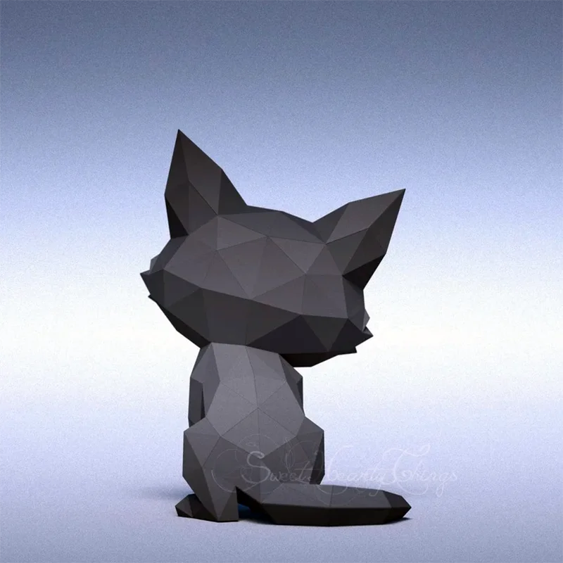 Cute Cat 3D Paper Model Papercraft Art Creative Hand Made Ornaments Home Decor Room Floor Desk Decoration DIY Puzzles Toys