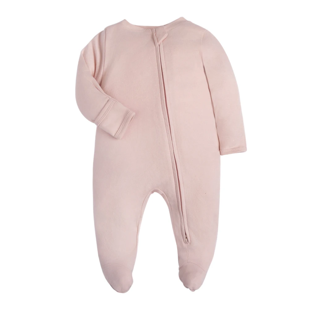 NewbornFootedPajamasZipperGirlandBoyRomperLongSleeveJumpsuit