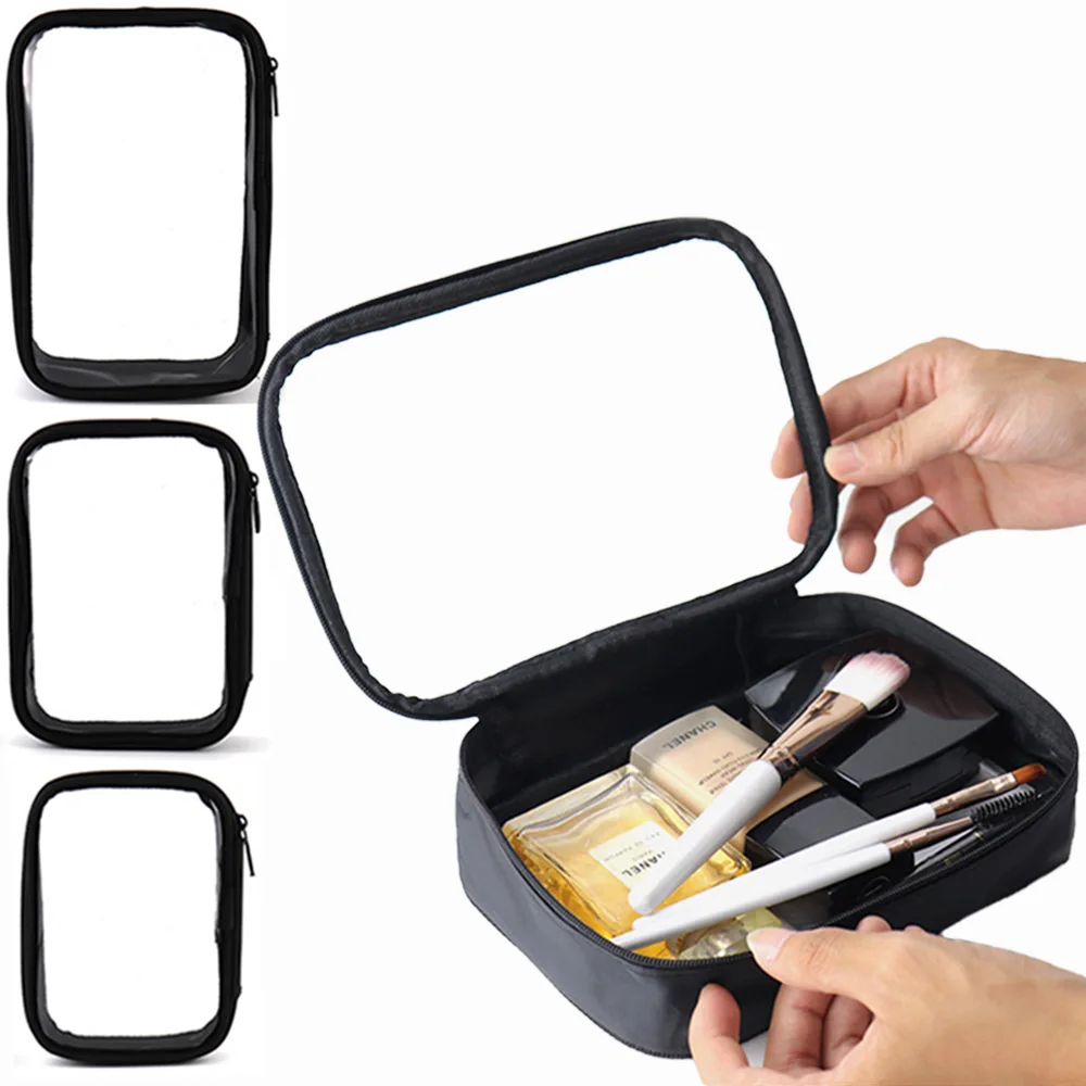 Women Clear Makeup Bag,Waterproof Toiletry Bag, Carry on Makeup Bag, Toiletry Brush Organizer Pouch, PVC Travel Make Up Kit Bags