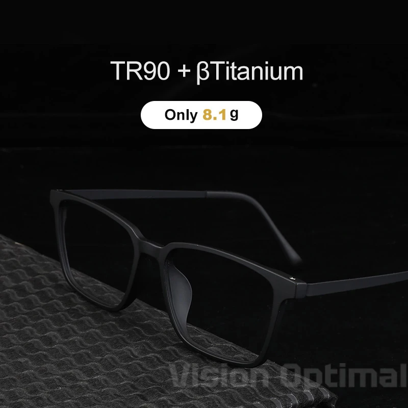 

Vision Optimal Ultralight Titanium TR90 Myopia Hyperopia Glasses Square Optical Prescription Eyeglasses Frame Men And Women 9822