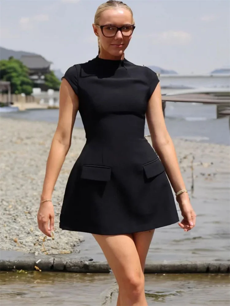 Patchwork Long Sleeve Fashion Mini Dress For Women High Waist Fashion Patchwork Streetwear Female Elegant Slim Dress 2025