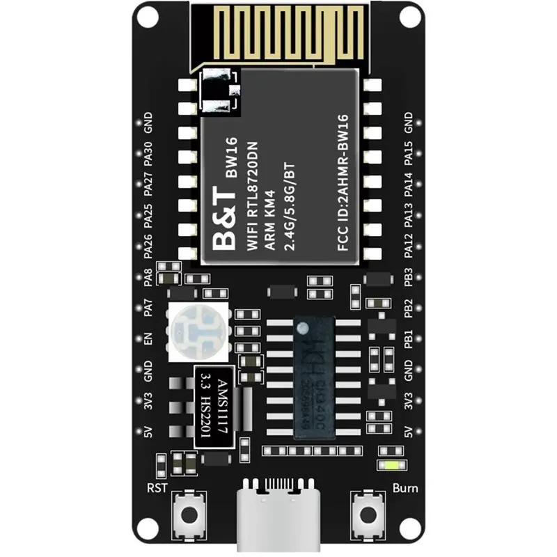 BW16-Kit 개발 보드 듀얼 밴드 2.4G 및 5G Wi-Fi 저전력 블루투스 BLE 모듈 Type-C 인터페이스