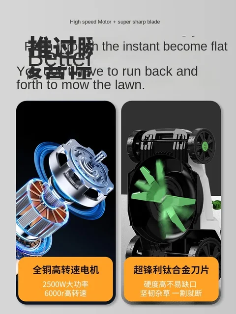 Hand push lawn mower, small household push lawn mower, plug-in electric new high power lawn mower 3