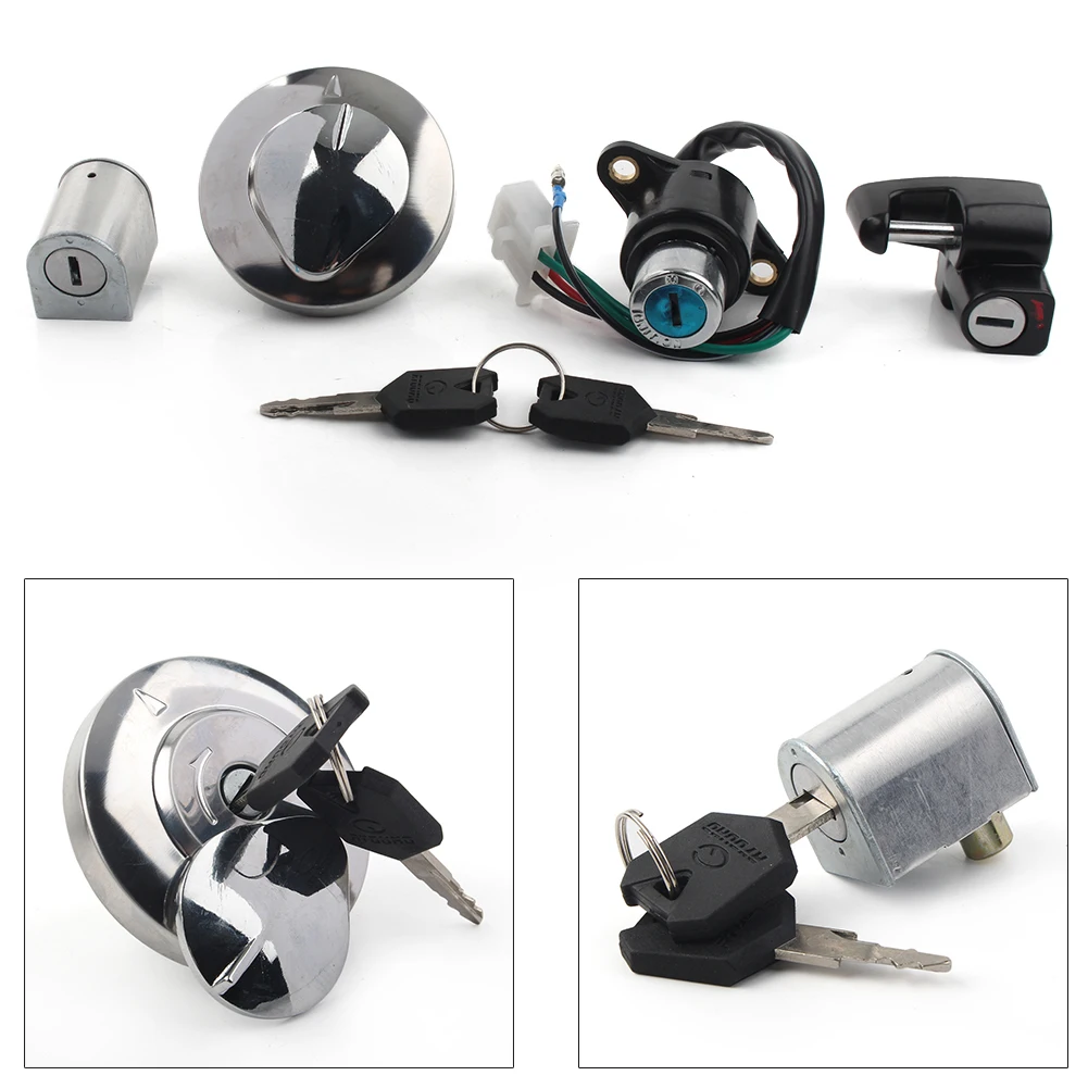 

Ignition Switch Helmet Seat Lock Assembly Set Fuel Gas Cap Tank Cover 2 Keys For Honda CMX250 Rebel 1985-2015 CA125 1995-1999