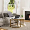 Coffee Table Faux Marble Nesting Table for Small Place 2 Sets Modern Furniture Living Room Sets End Side Table Night Stand 4