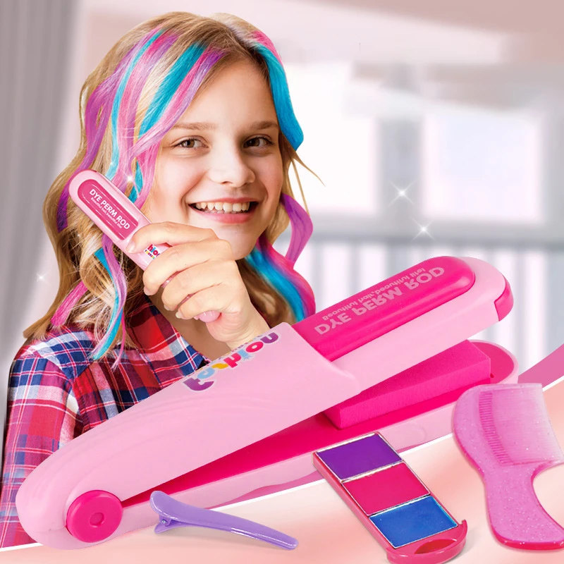 Makeup Toys for Girls Hear Washable Hair Chalk Set for Girls Kids Temporary Bright Hair Color Dye Comb Party Cosplay Dress Up makeup toy,hair dye comb toys