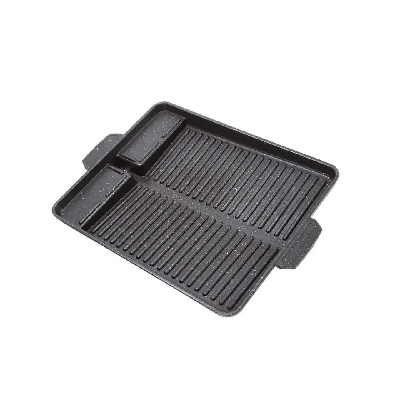 

Aluminum BBQ Grill Pan Non-Stick Coating Thicken Handle Square Korean Accs
