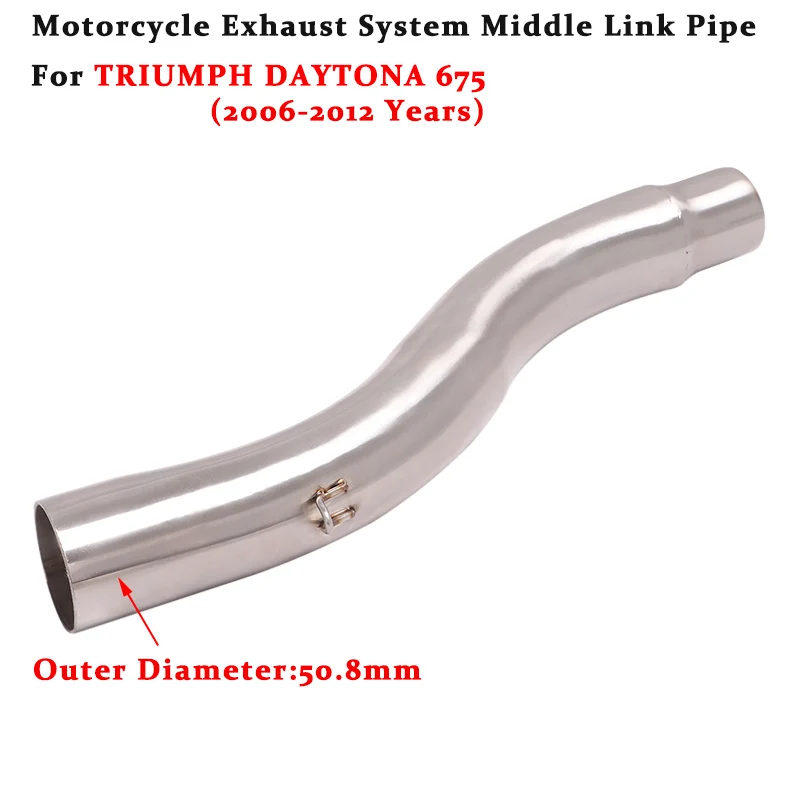Slip On For Triumph Daytona 675 2006 - 2010 2011 2012 Motorcycle Exhaust Escape System Modified Muffler 51Mm Middle Link Pipe