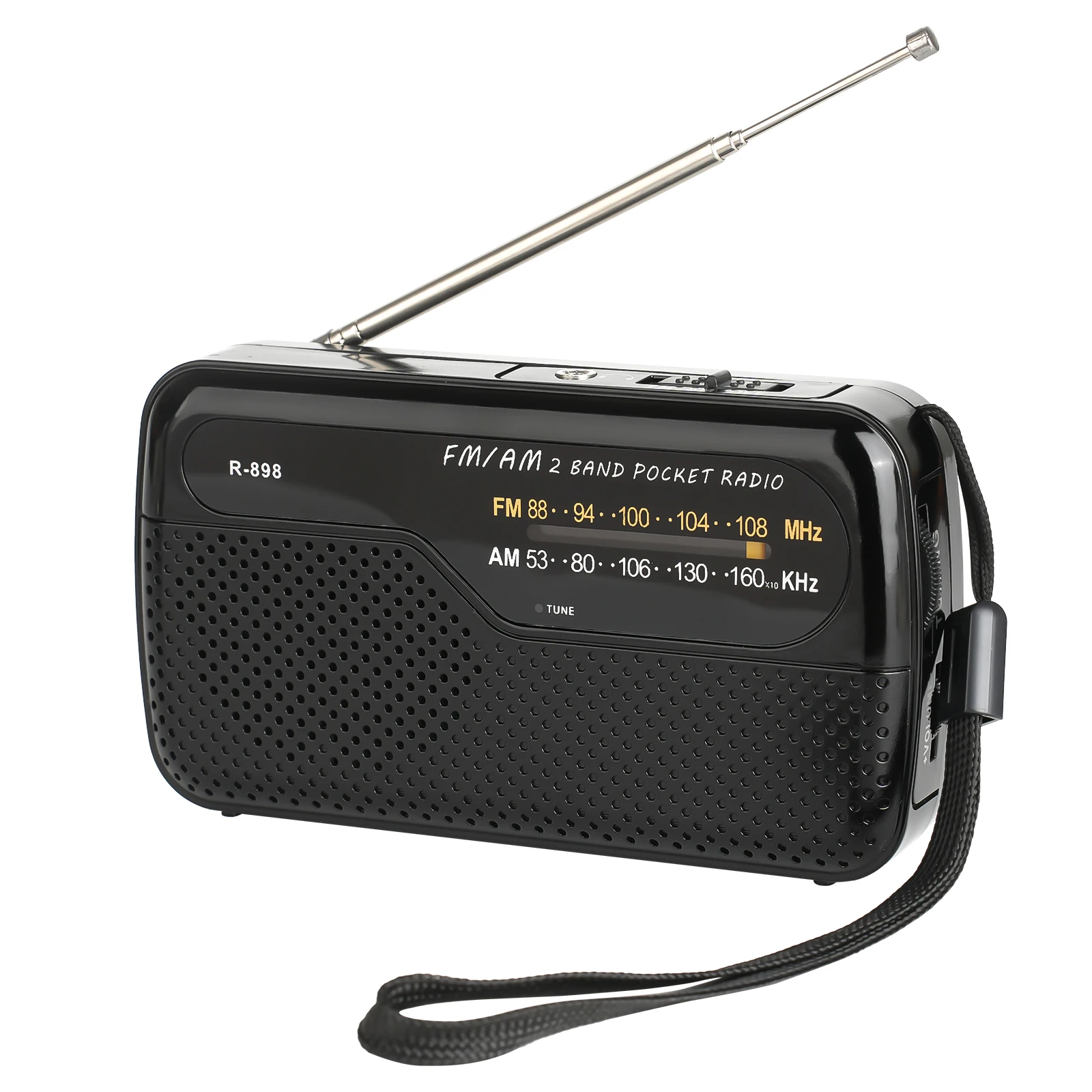 Portable AM/FM Radio, Battery-Powered Pocket Radio with Headphone Jack, Perfect for Jogging, Walking, and Gift-Giving