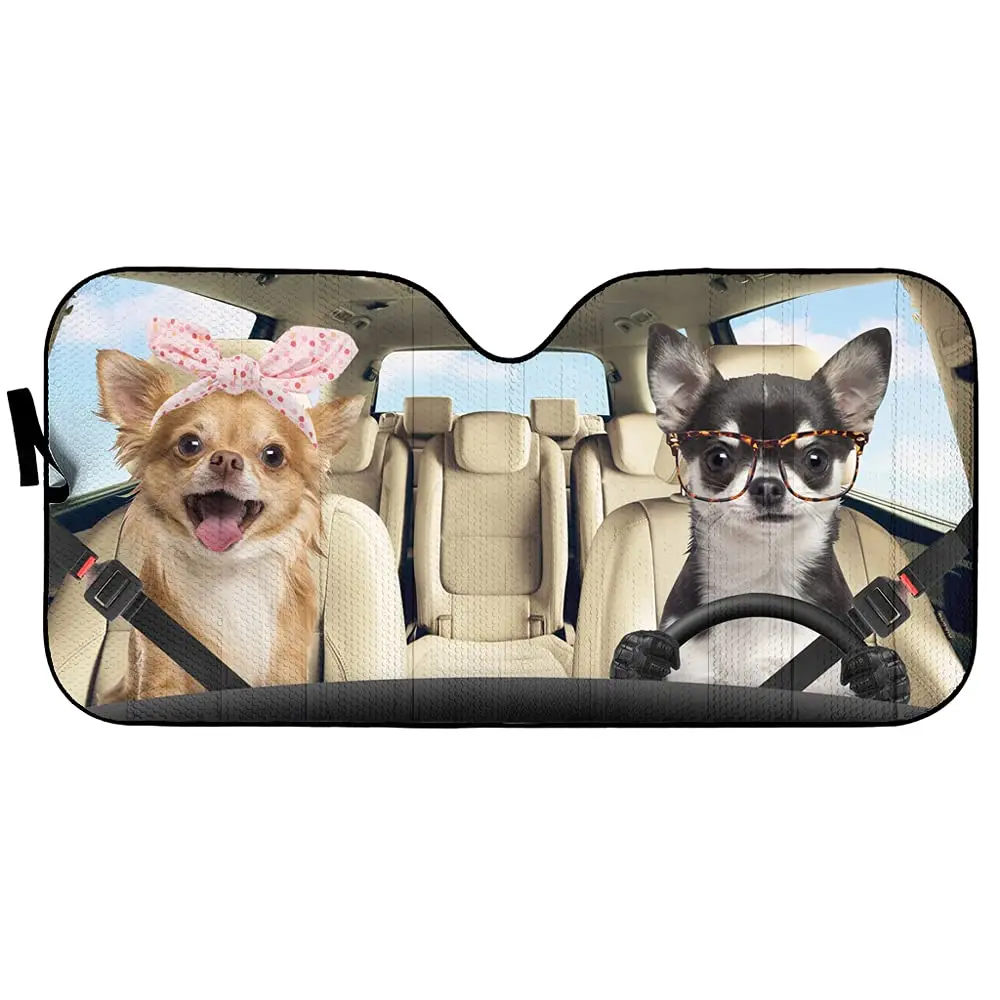 

Beds Chihuahua Dog Auto Sunshade, Pet Dog Driving Car Window Shade,Chihuahua Windshield Sunshade,Blocks UV Rays Sun Visor Protec