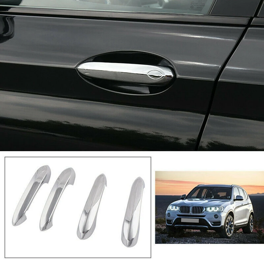 4PCS Car Chrome Exterior Door Handle Cover Sticker Trim for-BMW X3/X4/X5/X6/X7/M5/3/5/6/8-Series G01 G02 G05 G06 G07 F90