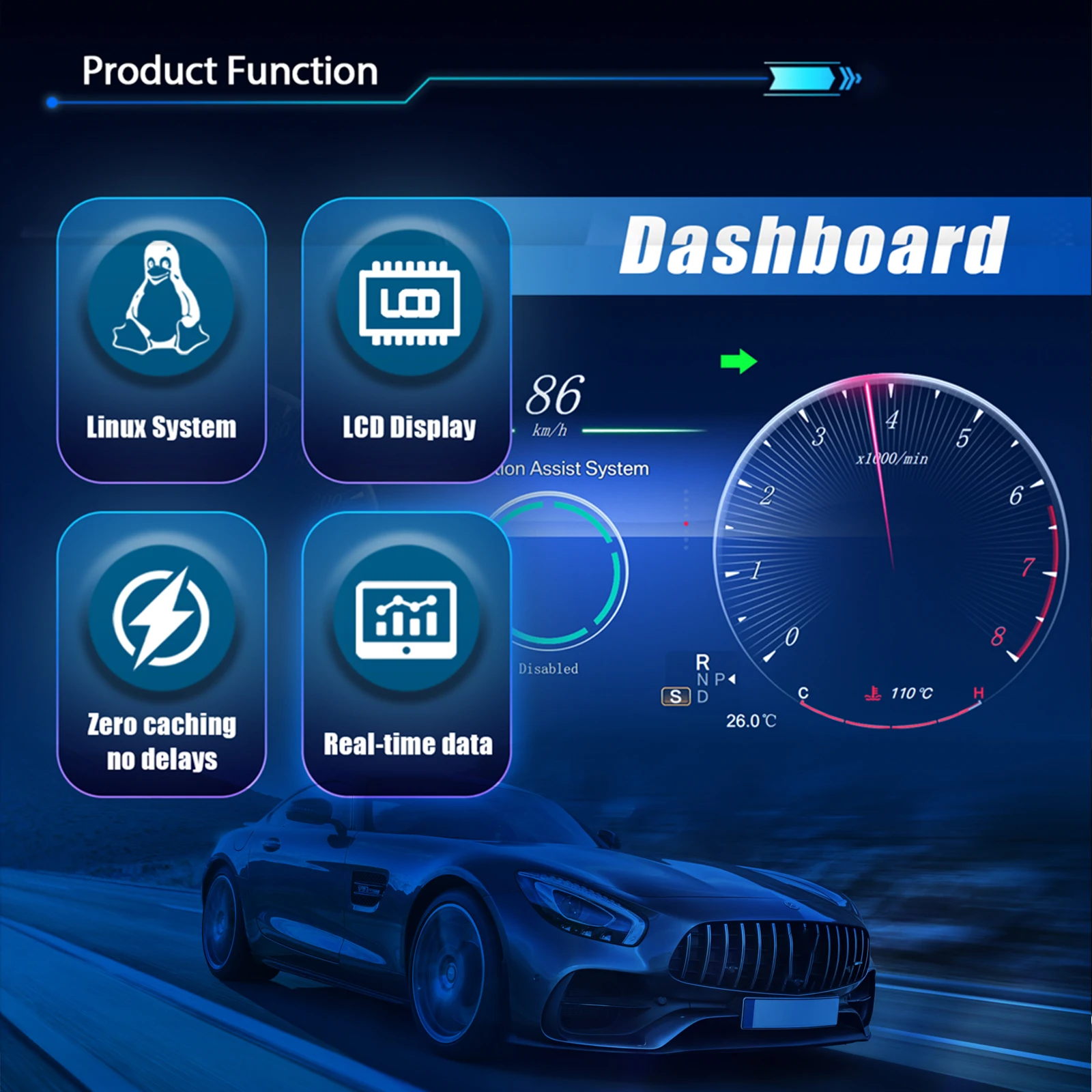 Panel de Instrumentos Digital para Benz CLS C218 W218 Años 2012-2017, Velocímetro Virtual 5