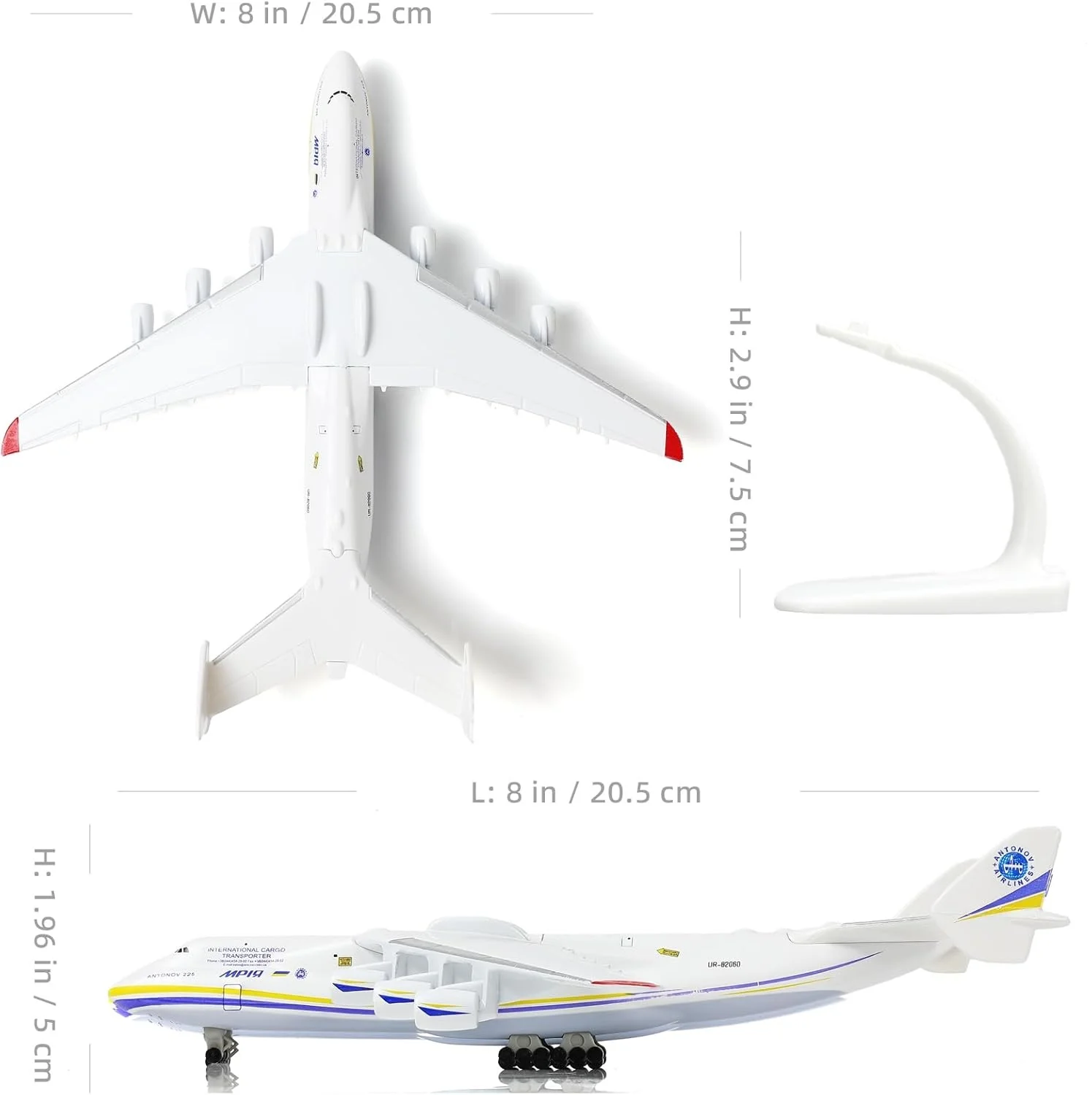 Antonov 225 Mriya Diecast Aircraft Model - Ukrainian Alloy Airplane
