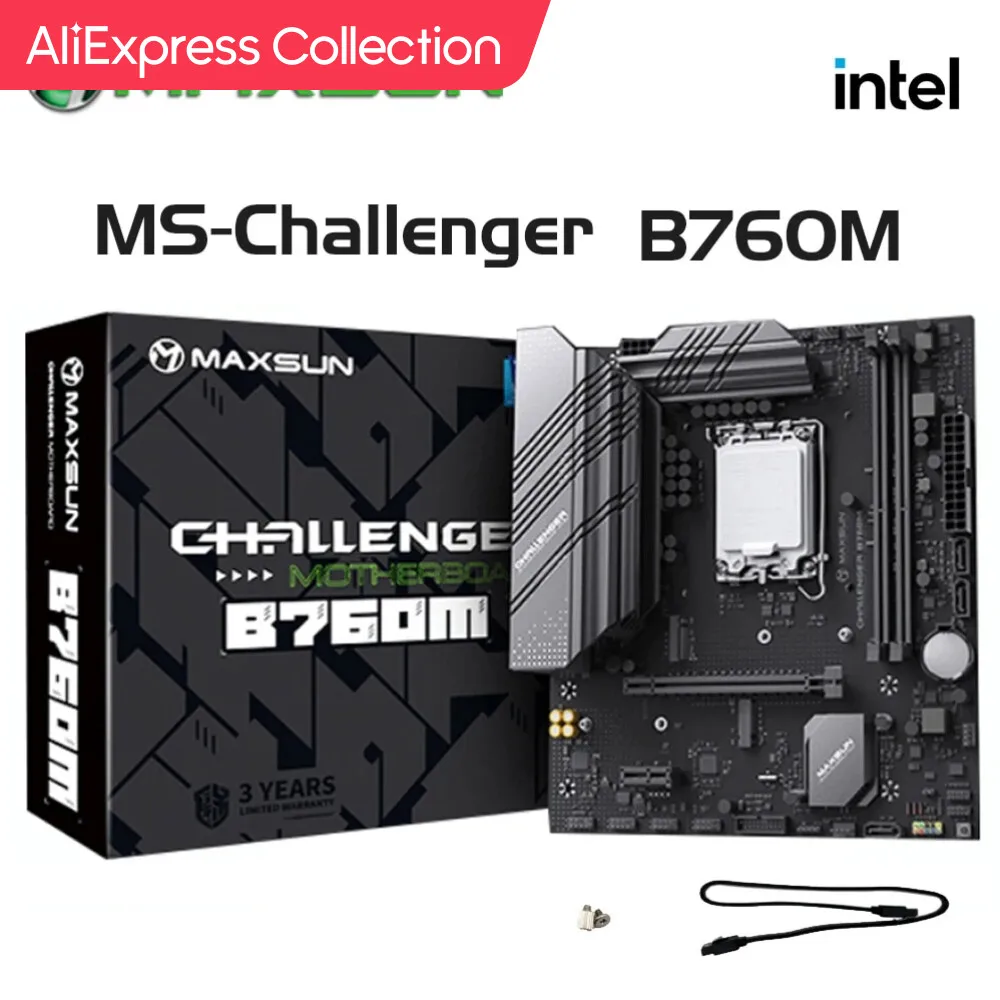 Aliexpress Collection Maxsun B760M Scheda Madre Lga1700 Ddr4 Sata3 M.2 Supporta Intel 13Th 12Th 14Th Cpu 12400 13600K/F Desktop