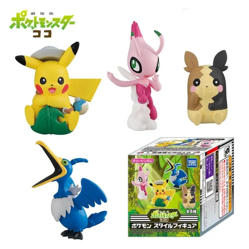 pokemon-action-figure-brinquedos-modelo-pikachu-celebi-cramant-morpeko-camisetas-genuinas-presente-de-aniversario-4pcs-por-conjunto