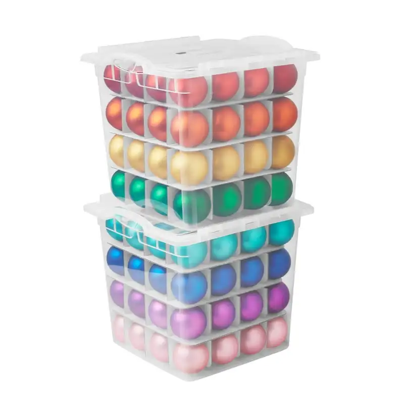 

Organizer with Hinged Lid, Clear, 2 Pack