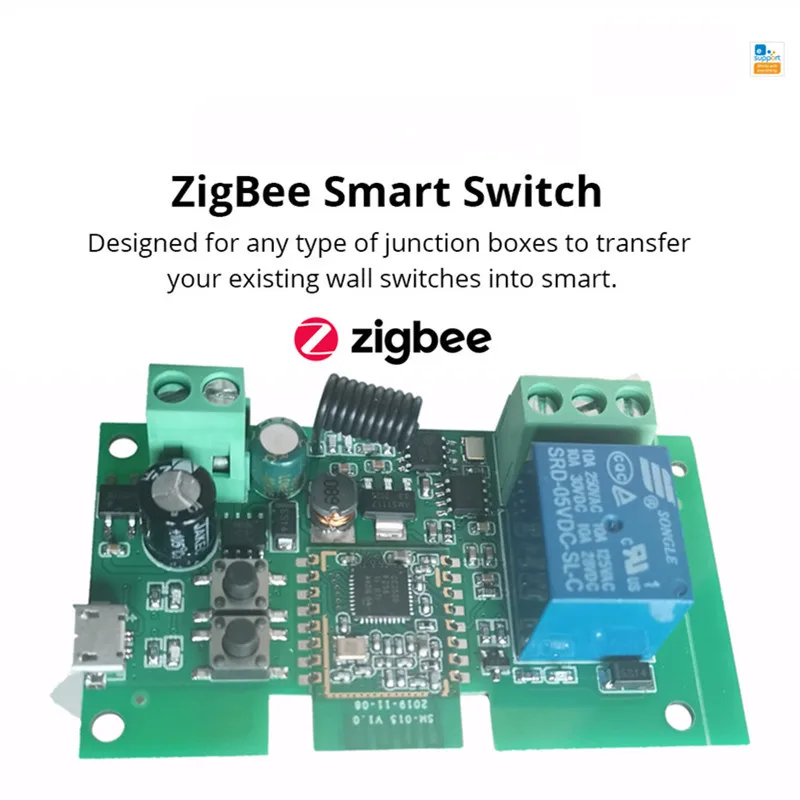 Tuya Zigbee Jog Inching Switch Module ,USB 5V 7-32V DIY Smart Switch, Works with