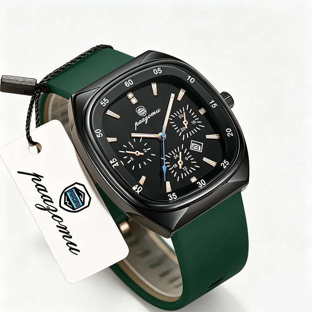 Luxury Silicone Strap Quartz Wrist Watch with Large Dial - Unisex Fashion Timepiece