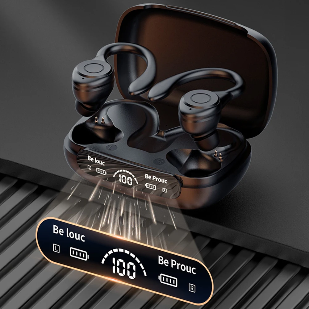 Description Picture 6 of item1-2PCS TWS Earphones Ear Hook Noise Reduction Wireless Gaming Earphones Bluetooth 5.3 Power Display Sports Running Earbuds