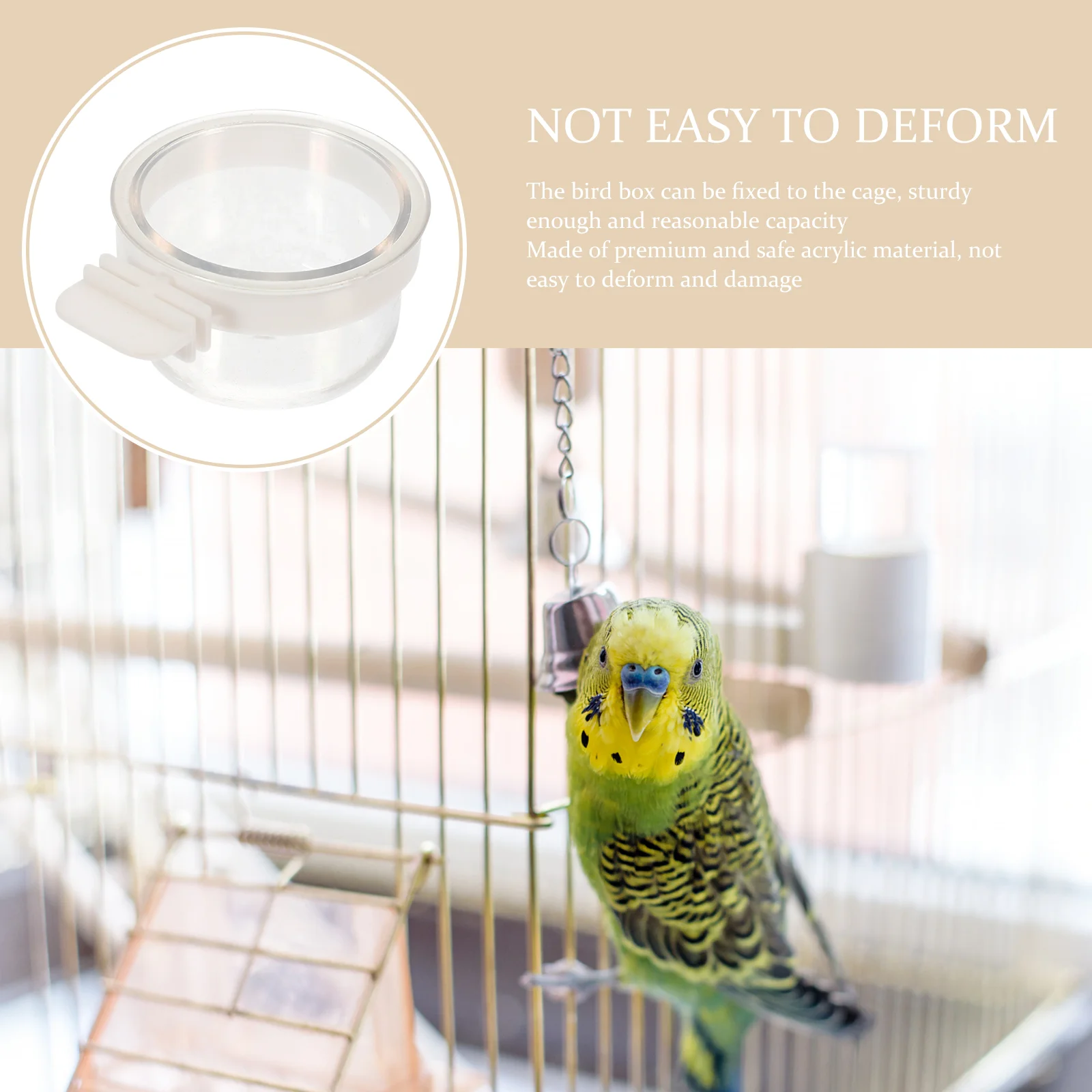 5Pcs Acrylic Bird Bowls Transparent Bird Feeders Hanging Parrot Feeders Supply bird feeder parrot feeder parrot feeding bowl