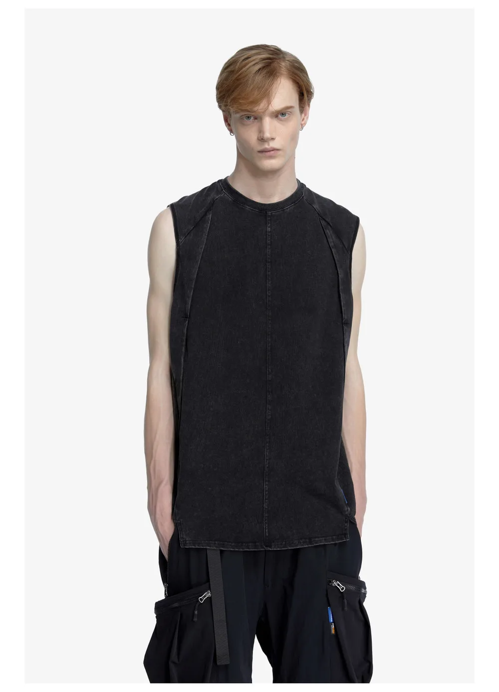 Reindee Lusion 23ss 203 old  texture effects sleeveless t-shirt tanktop 3d cut techwear gorpcore urban outdoor