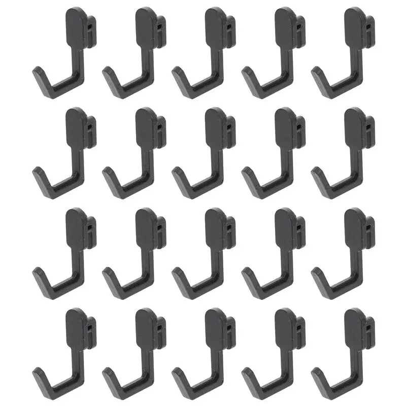 

20pcs Peg Board Hook Plastic J Style Display Hook Shelf Hanging Supply Hole Plate Hook Garage Storage Rack J-Type Hook