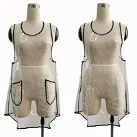 Barber Shop Pet Groomer Working Aprons Hairdressing Apron Hair Salon Waterproof Transparent TPU Apron With Pocket For Salon 1