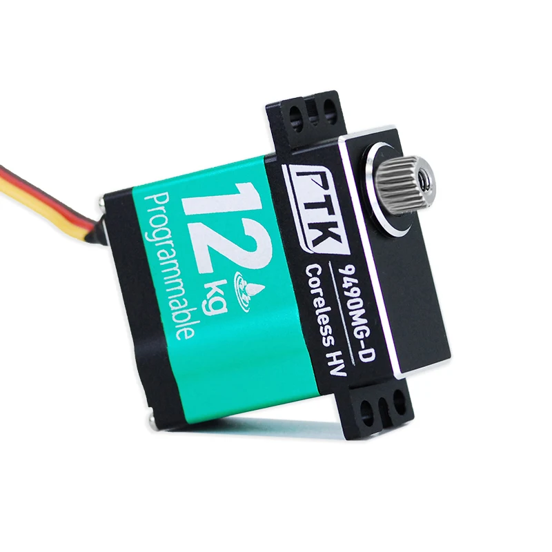 Ensemble servo RC 12KG Coreless et boîtier de programmation 9490, prêts pour l'installation sur un modèle réduit.