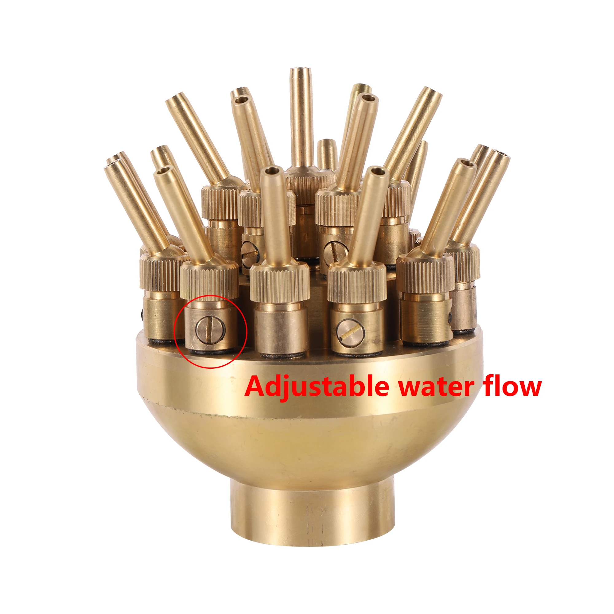 Description Picture 4 of itemBrass Three Tier Fireworks Fountain 1" 1.5" Porous Fountain Nozzle Head Pond Landscape Fountain Equipm