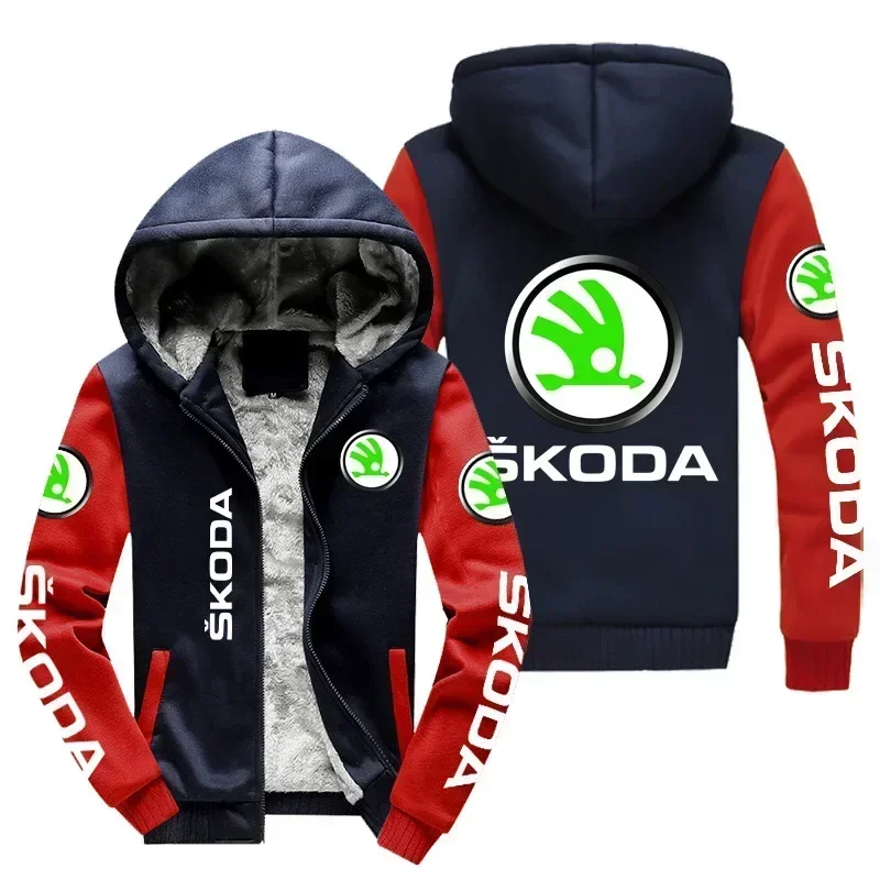 New Winter Men Fashion High Quality Long Sleeve Skoda Car Logo