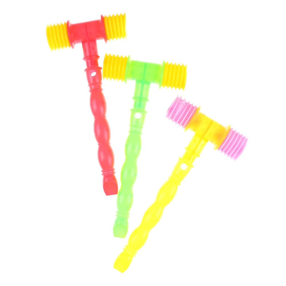25cm Child Training Toddler Kids Handle Plastic Hammer Whistle baby Toys Noise Maker Funny Toys